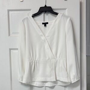 J. Crew Classic Cream Wrap Blouse